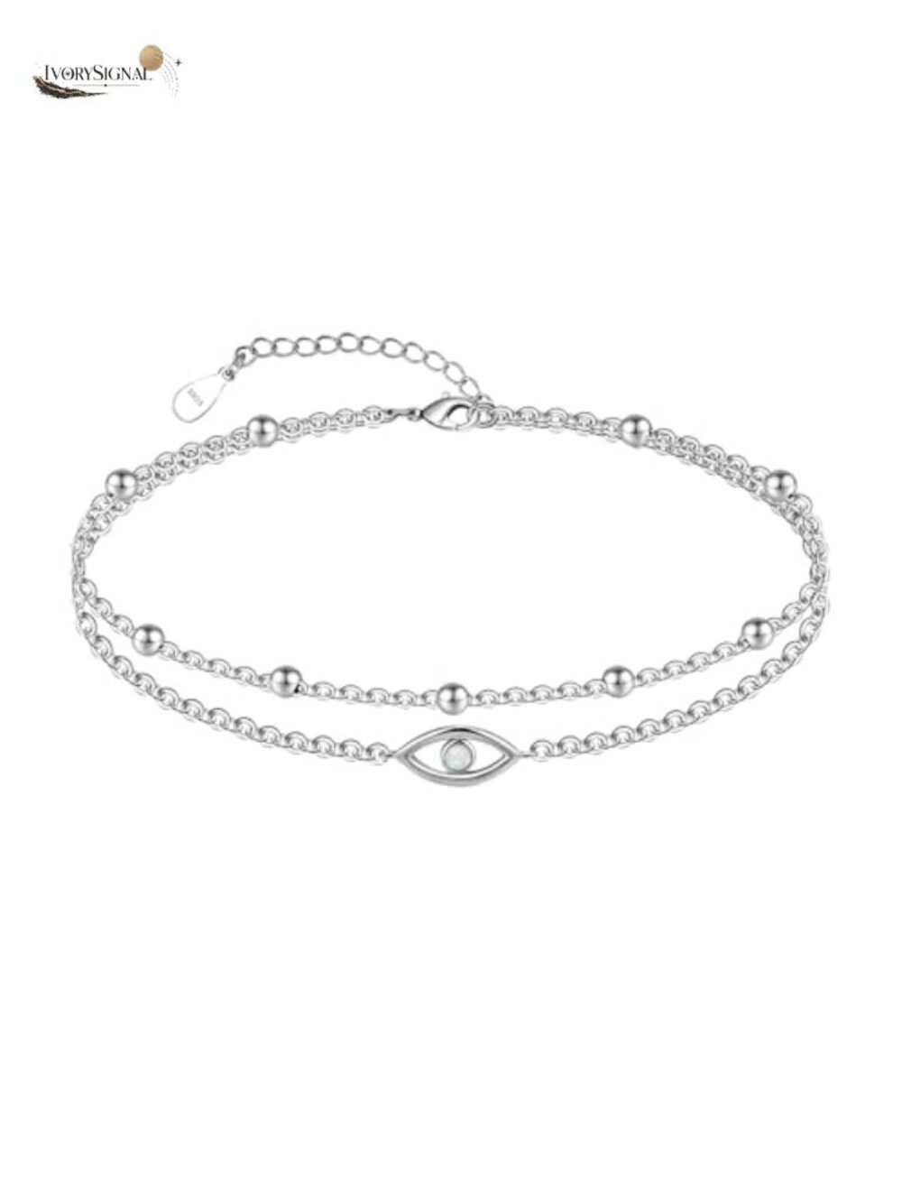 Sterling Silver Layered Ankle Bracelet Adjustable Charm Foot Chain Boho Beach